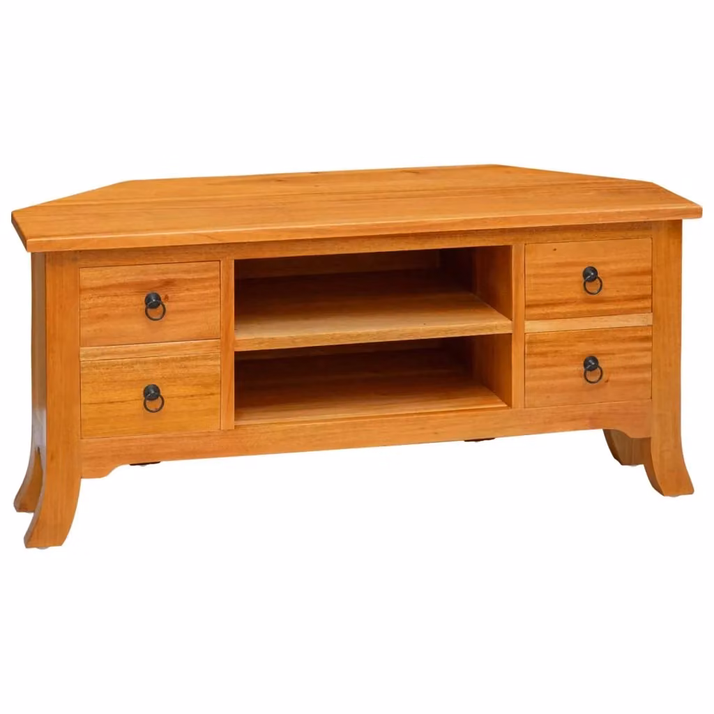 Mobile TV vidaXL in legno di mogano massello color marrone stile rustico L/P/H: 100 x 40,5 x 46 cm – 2