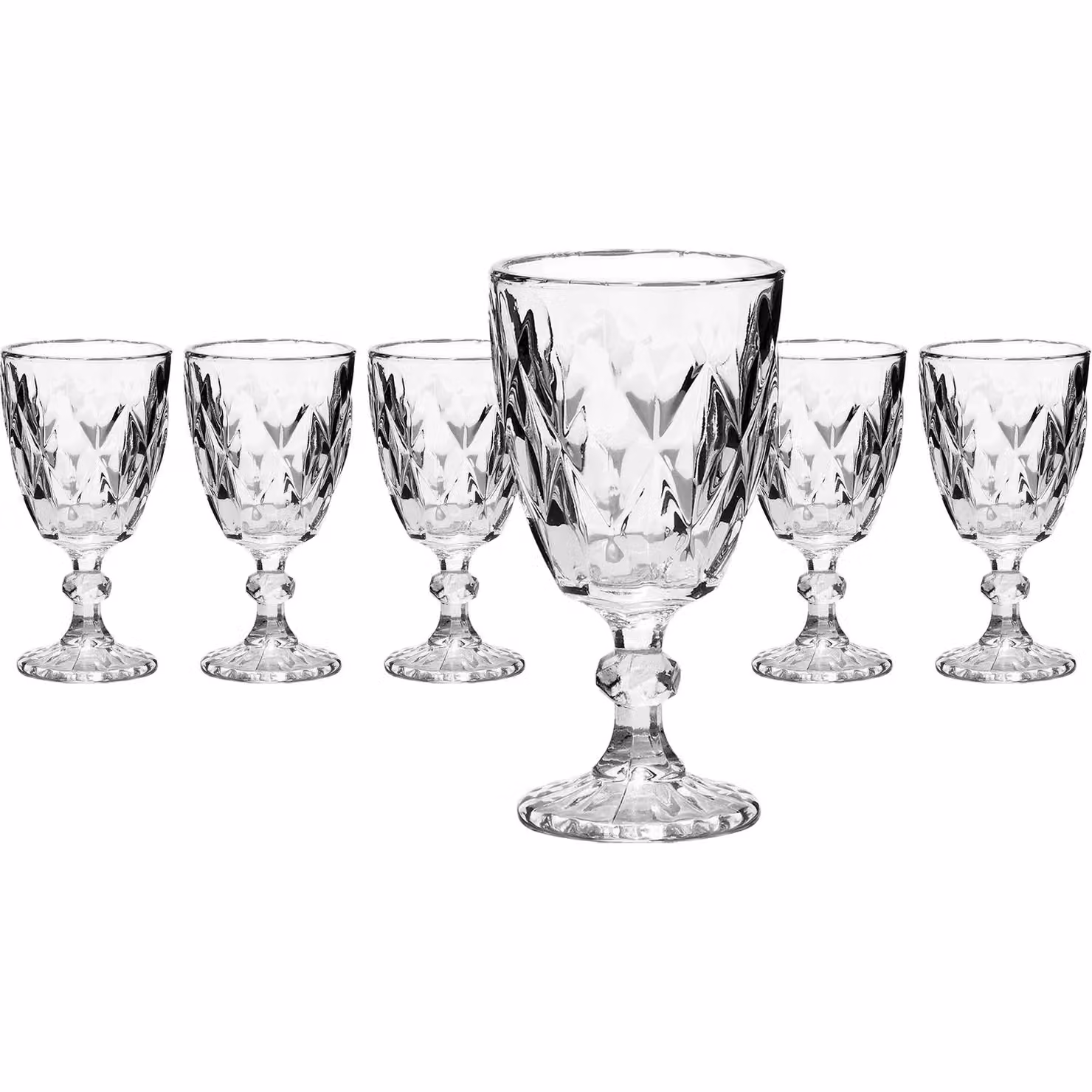 Set di 6 calici da vino in vetro trasparente Crystal Gusto Casa, capacità 300 ml