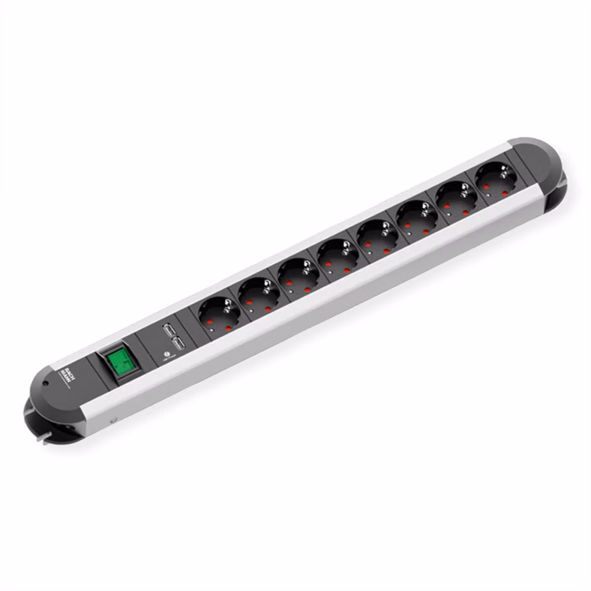 BACHMANN PRIMO presa multipla 8x contatto di terra, 2x porta di ricarica USB, interruttore, 1,75 m