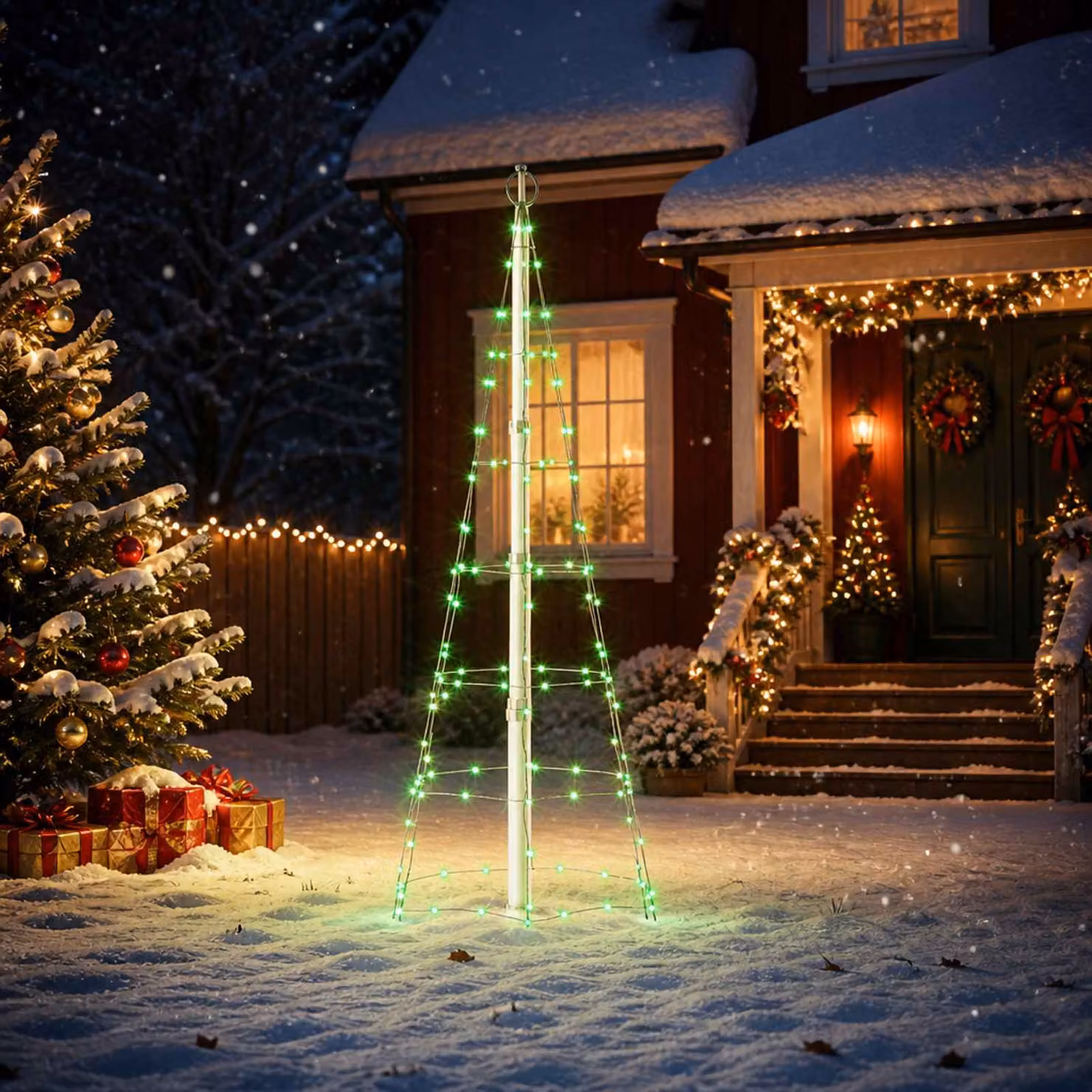 vidaXL Albero di Natale LED 180 cm 168 LED Multicolore ferro Nero