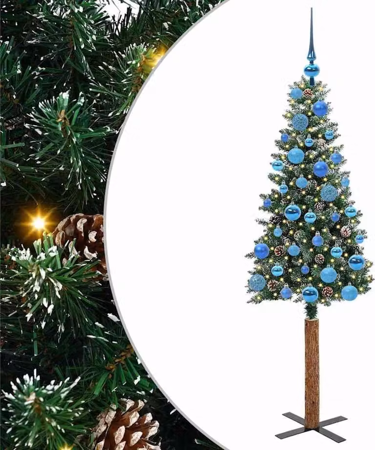 Albero di Natale snodato con 150 LED con supporto Verde 150 cm