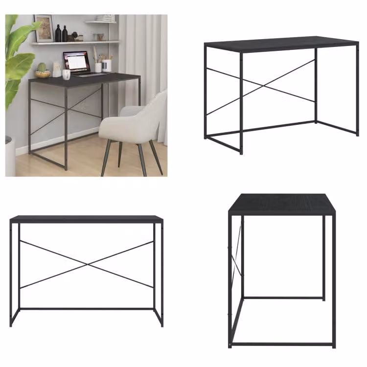 vidaXL Scrivania per computer nera 110x60x70 cm in legno - Scrivania per computer - Tavoli per computer - Scrivania per computer - Scrivanie per computer