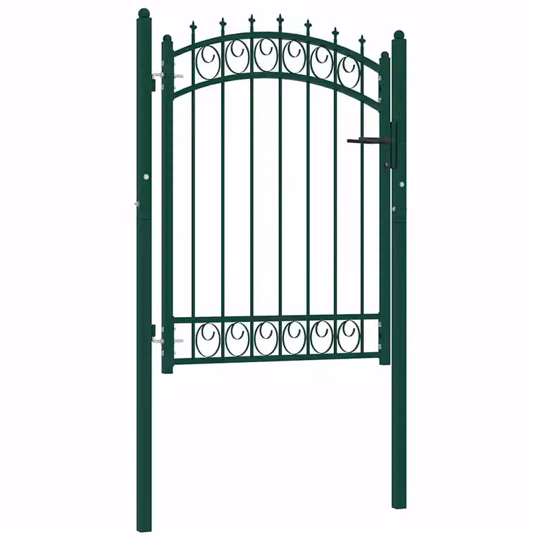 Cancello singolo a battente vidaXL in acciaio verde L: 104 cm, H: 175 cm