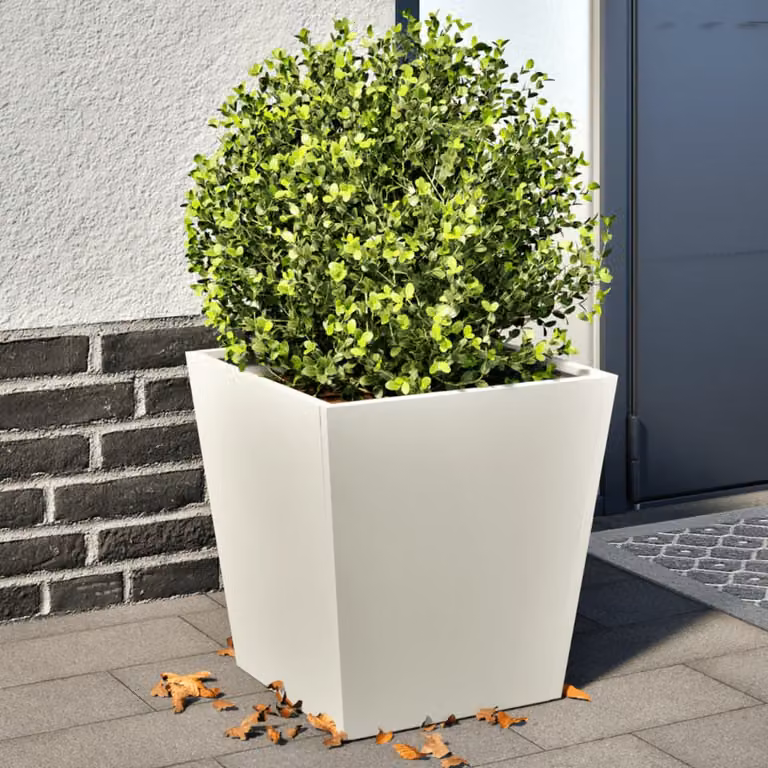 Set di 2 fioriere da giardino vidaXL in acciaio bianche L/P/H: 40 x 40 x 40 cm