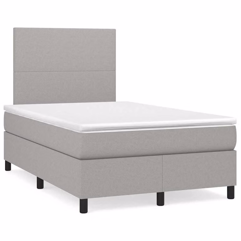 Letto Ibrido con Materasso e Illuminazione LED vidaXL, Grigio Chiaro, L/P/H: 120 x 200 x 123 cm