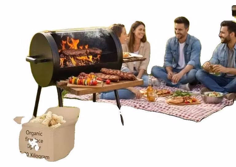Accendifuoco, trucioli di legno organici, confezione da 15 kg, combustione pulita, adatti per il barbecue, componenti non tossiche