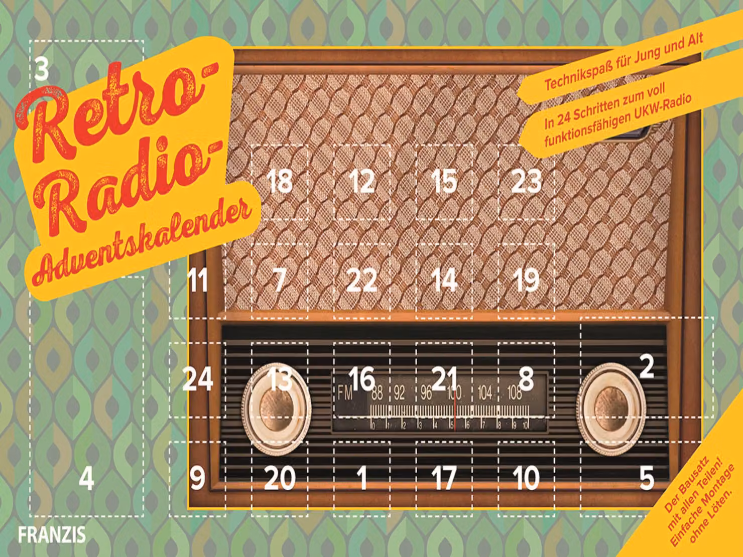 Calendario dell'Avvento a tema radio d'epoca Franzis, edizione 2018