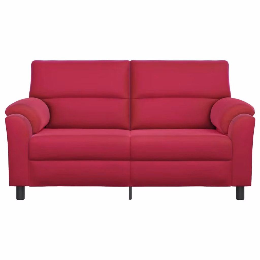 Divano moderno vidaXL in velluto rosso vino con struttura in metallo e coperture rimovibili L: 174 cm, P: 85 cm, H: 93 cm – 2