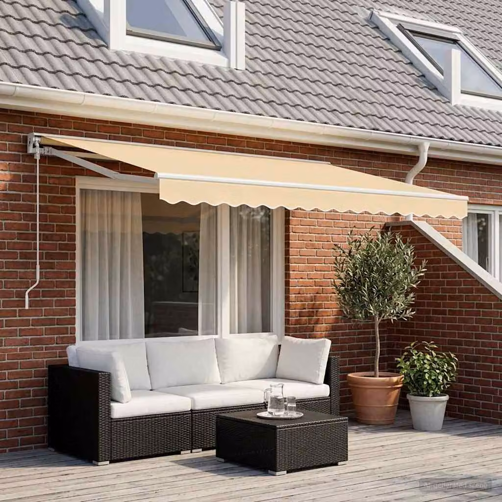 Tessuto di ricambio per tenda da sole vidaXL in poliestere beige L: 380 cm, P: 200 cm – 1