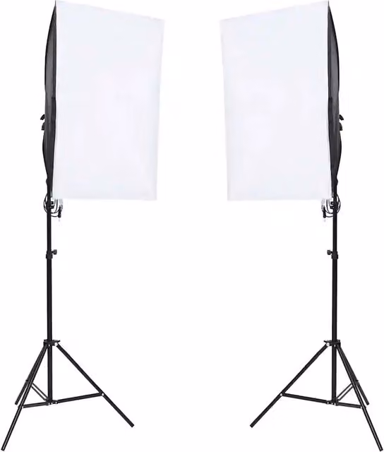 Kit per Studio Fotografico vidaXL con Luci LED e Fondali Bianco, Nero e Verde
