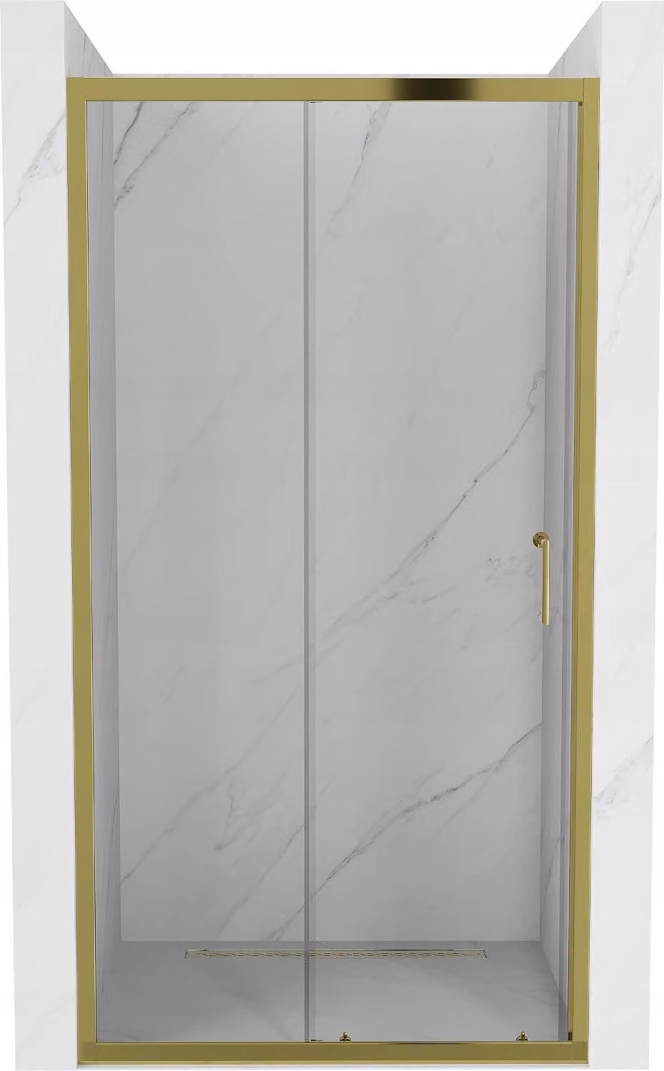 Mexen Apia porta doccia scorrevole 125 cm, trasparente, dorata - 845-125-000-50-00
