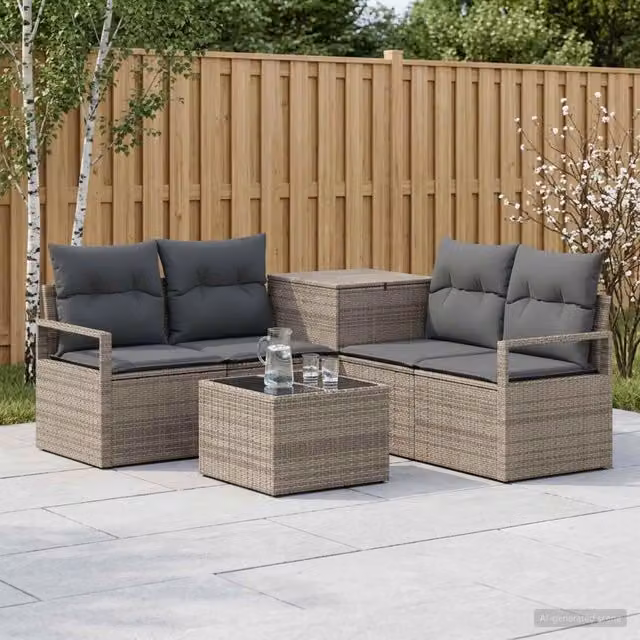 Set di divani 6 pz Grigio e Grigio Scuro 55 x 55 x 37 cm 3447242