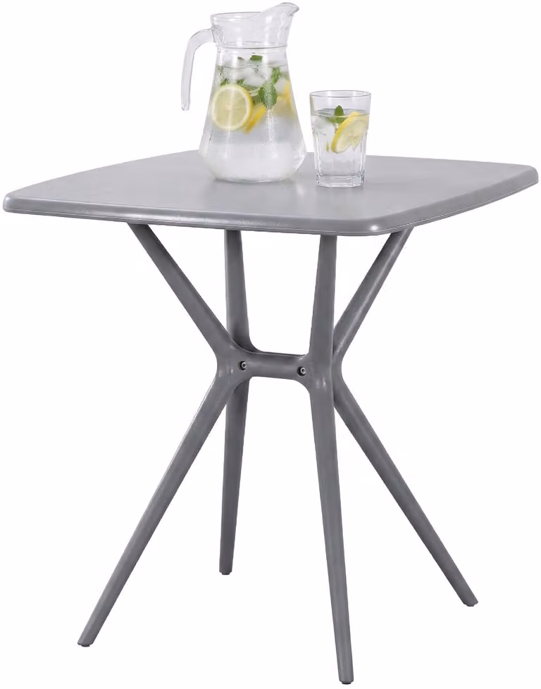 Tavolo da giardino quadrato Becky, 72 x 72 cm | Colore: grigio | Dimensioni: 72x72x76 cm
