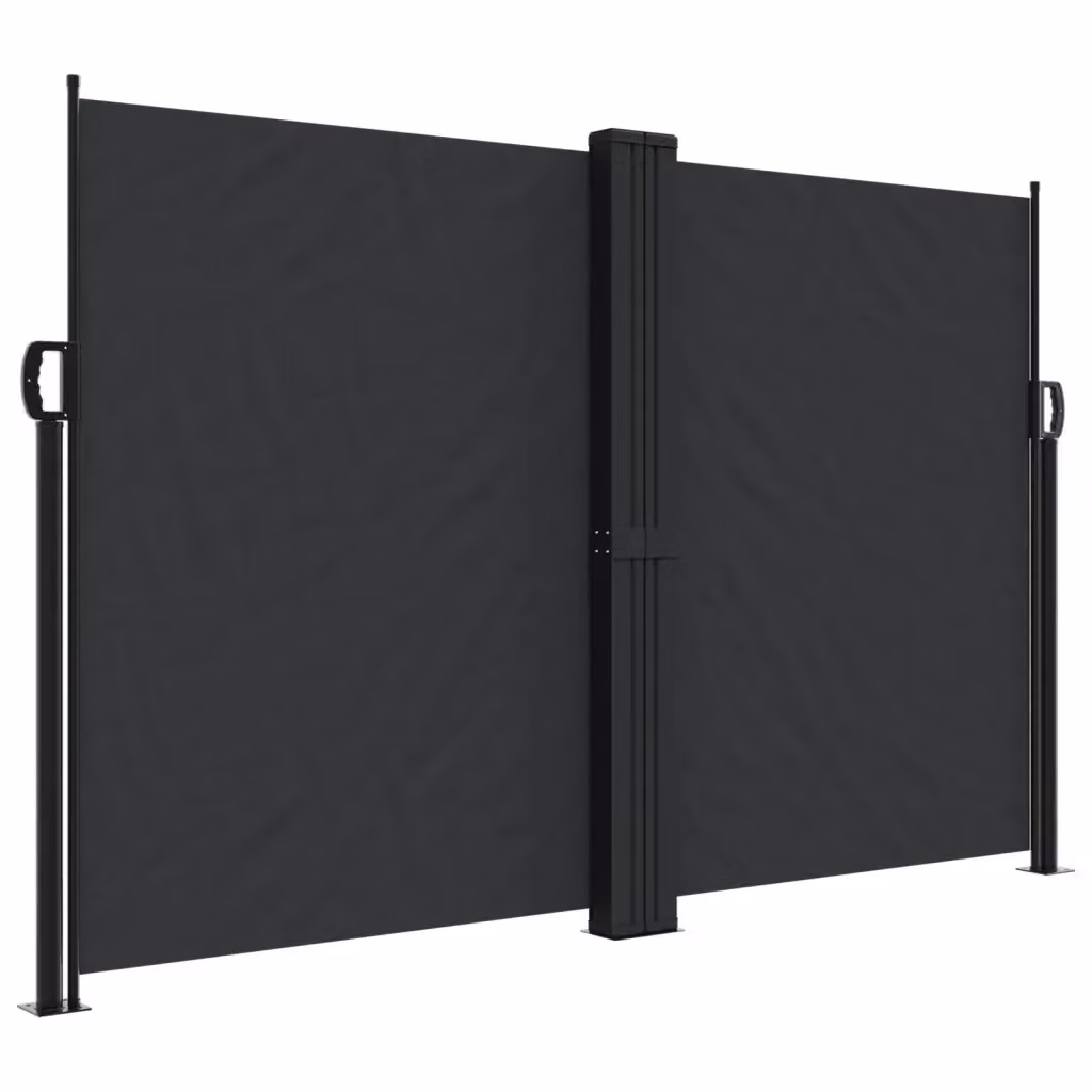 Tenda da sole laterale retrattile vidaXL in poliestere nero L: 1000 cm, H: 160 cm – 2
