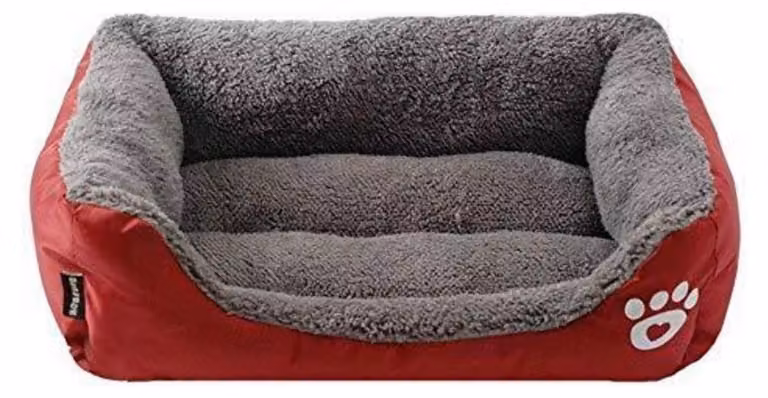 Cuccia per cani, cuccia per gatti, cesta per cani, luogo dove dormire, colore rosso, taglia S, cuscino reversibile, tessuto Oxford/velluto