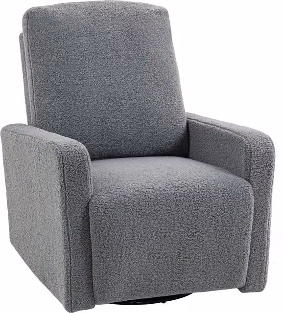 Poltrona relax reclinabile Outsunny in tessuto grigio con schienale regolabile e base girevole 360 gradi – 1