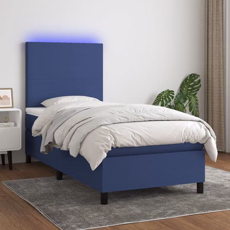 Maison Exclusive - Letto a Molle con Materasso e LED Blu 80x200 cm in Tessuto
