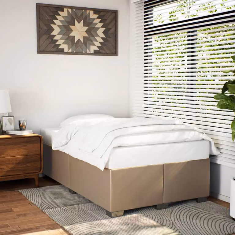 vidaXL Giroletto Cappuccino in Similpelle Beige e Marrone L/P: 120 x 200 cm