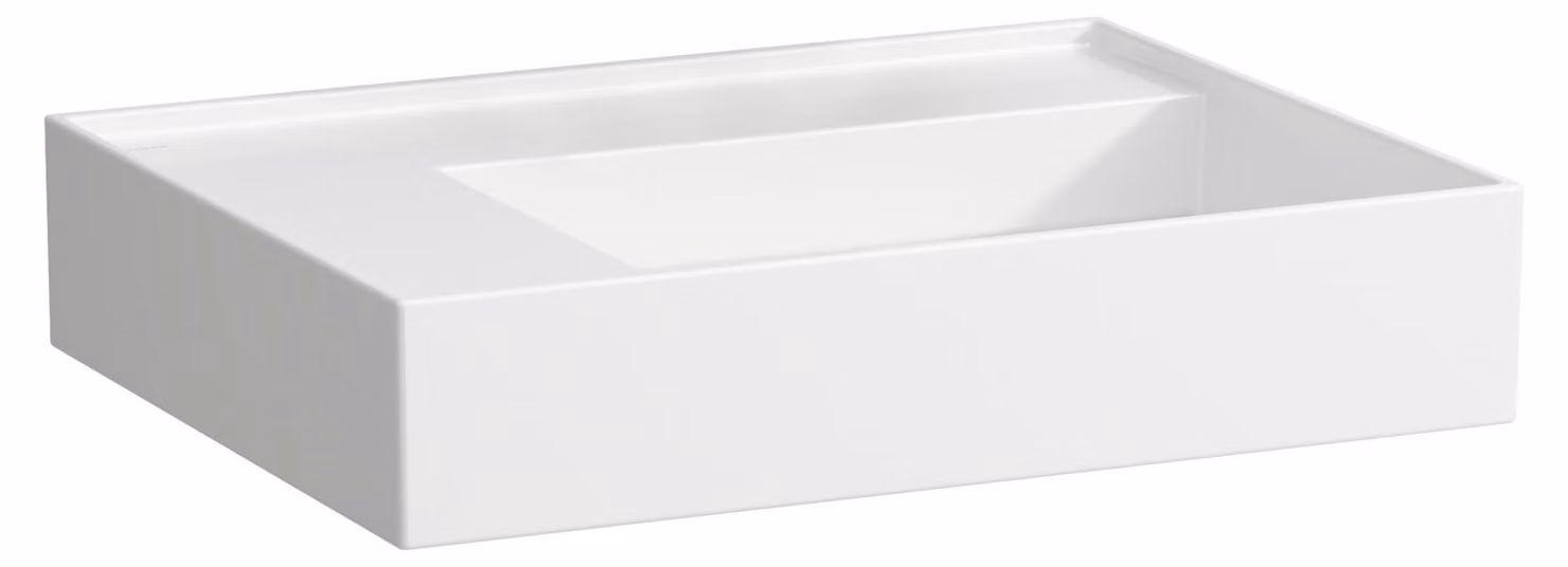 LAUFEN Kartell lavabo à poser, tablette à gauche, sans trou pour robinet, sans trop-plein, 600x460mm, H8183354001121, H8183354001121