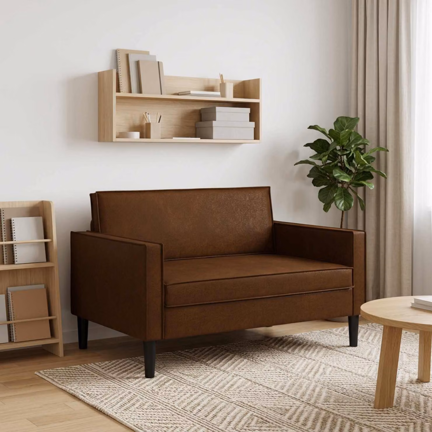 vidaXL Poltrona Lounge Moderna in Pelle Sintetica Marrone con Braccioli