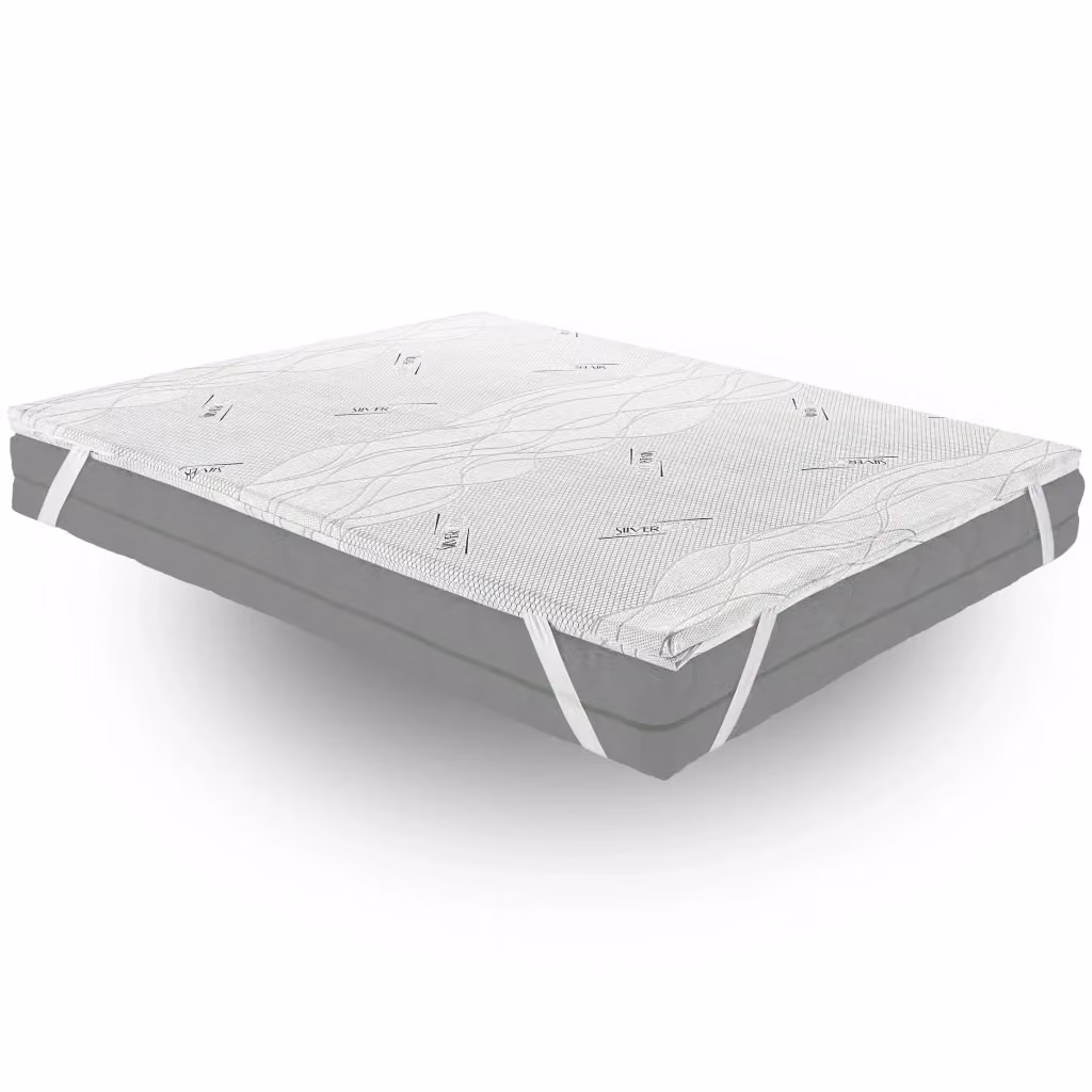 Topper Matrimoniale MaterassieDoghe in Memory Foam Bianco con Rivestimento Silver Fresh Sfoderabile L/P/H: 160 x 200 x 5 cm – 2