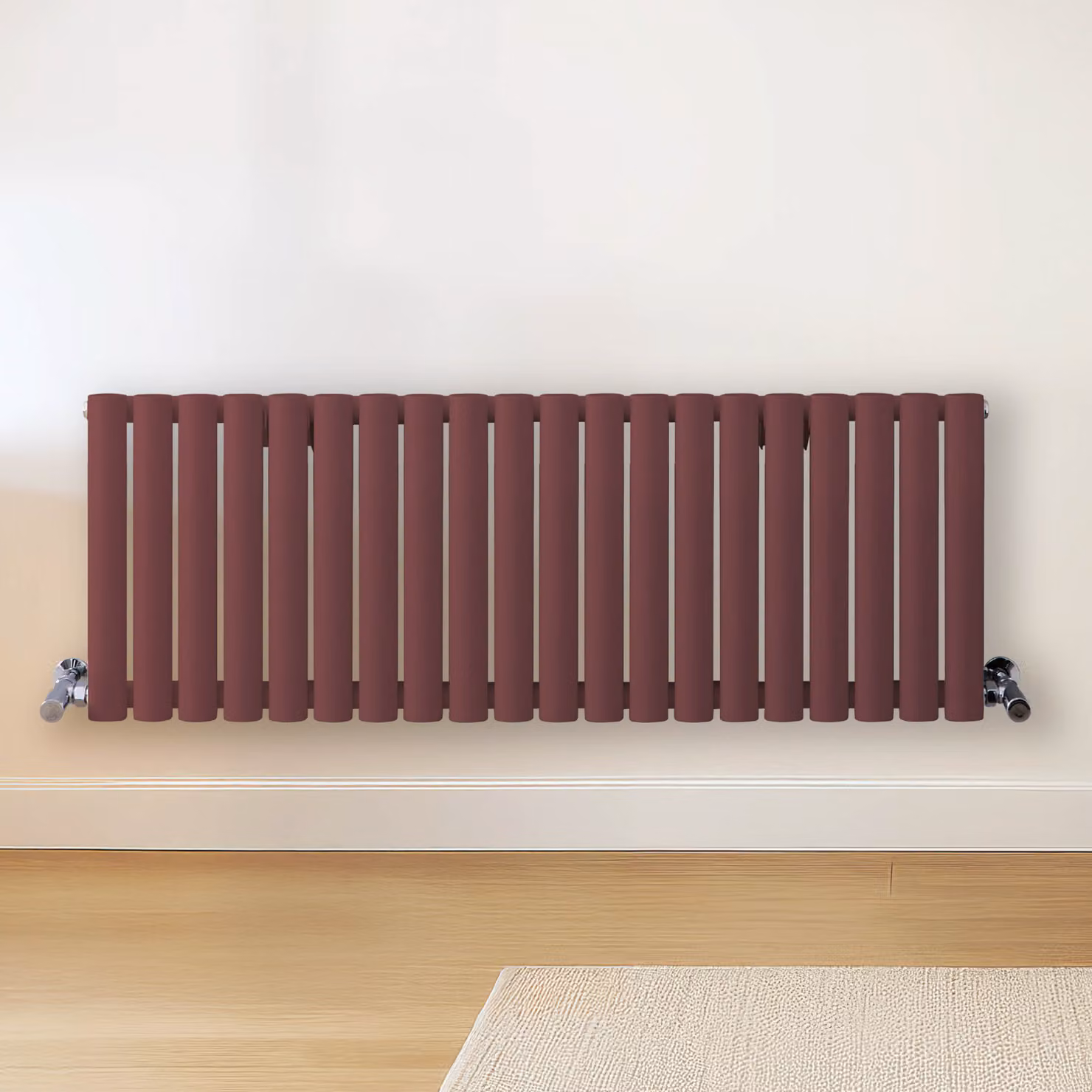 Radiatore di Design Orizzontale Rosso (Booth Rosso) - 400mm x 1180mm - Pannello Doppio  - Revive