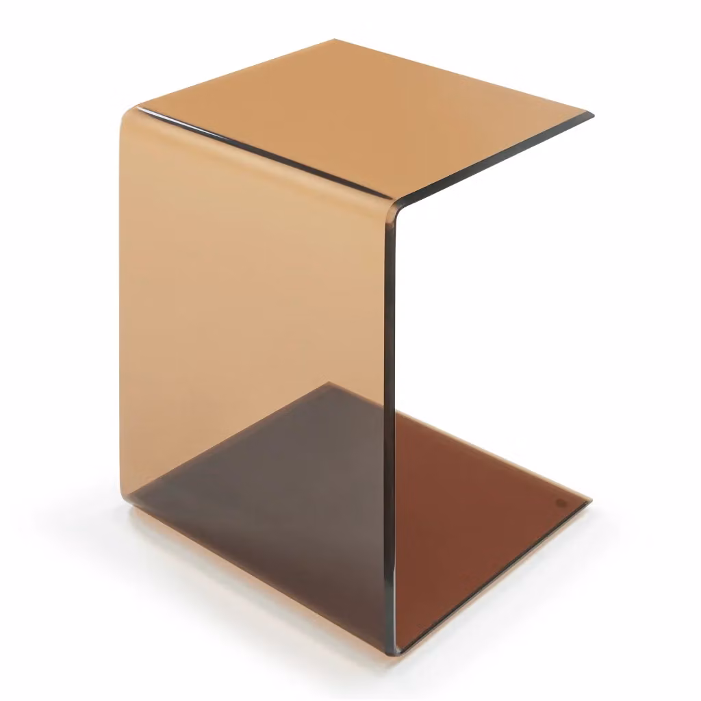 Tavolino Laterale Trölmapilu en.casa in Vetro Marrone L/P/H: 60 x 40 x 40 cm – 2