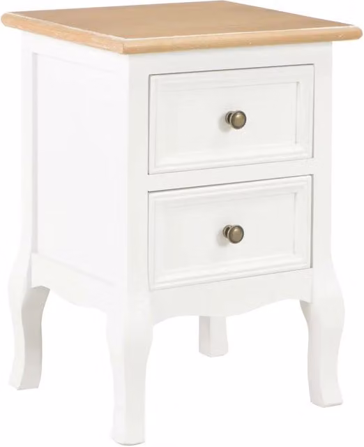 Comodini Bianchi 2 pz-Set di 2 Tavolino da notte 35x30x49 cm in MDF