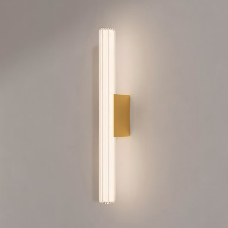 Moderna lampada da parete dorata, tubo in vetro con linee, 61 cm IP44, LED con colore variabile, 12 W LINEA Light Prestige