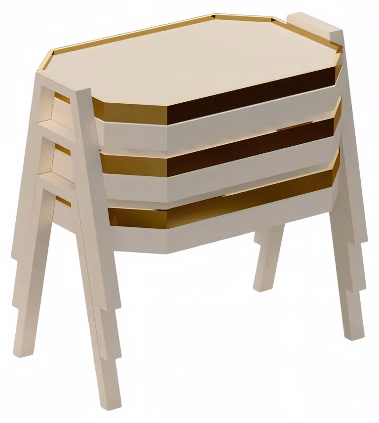 Couchtisch-Set Holz Beige Modern Elegant