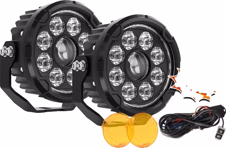 luce da lavoro a LED da 5 pollici, temperatura di colore 6500K, impermeabile IP68, DRL bianco combinato