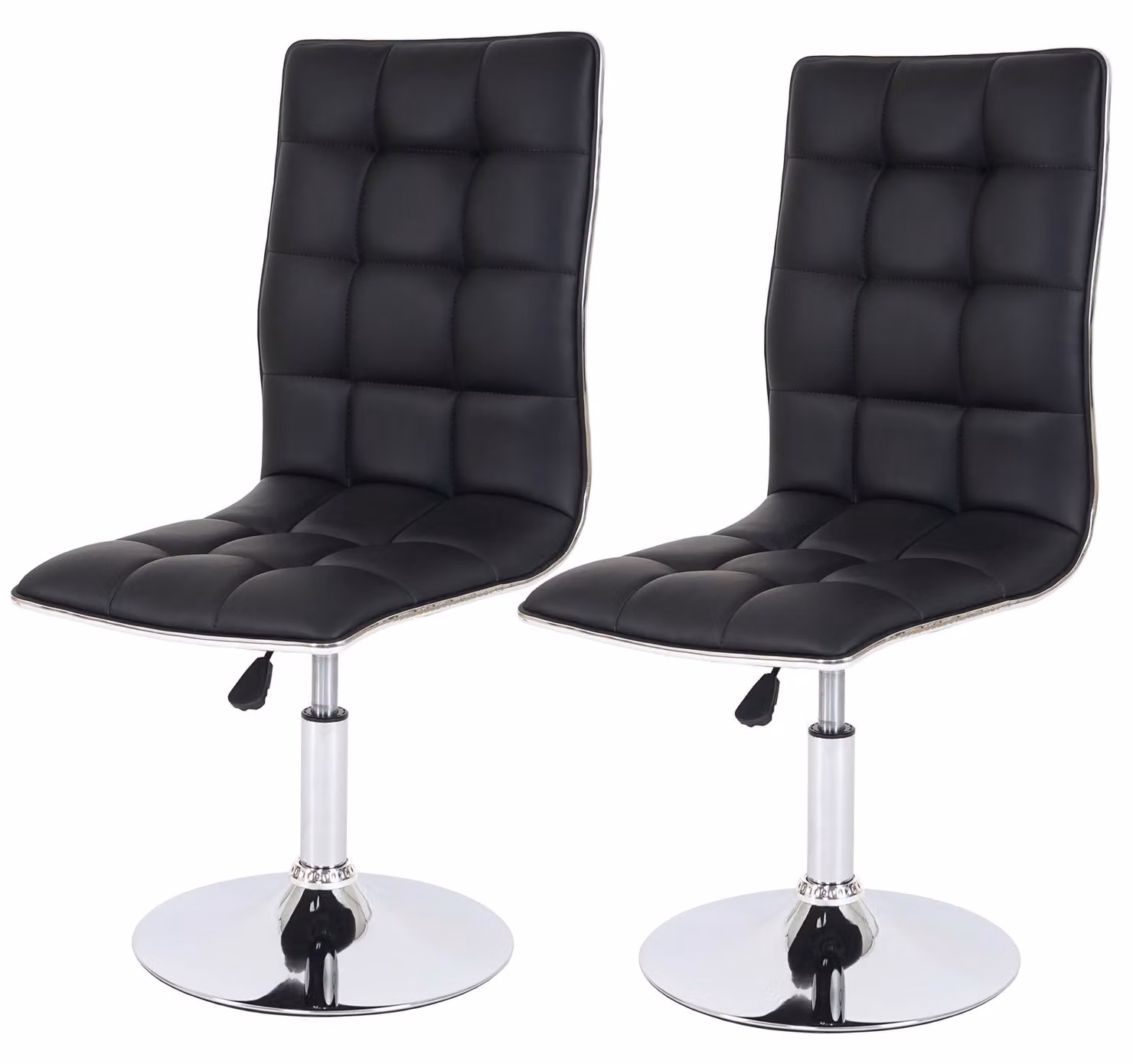 Set di 2 sedie da sala da pranzo | A x L x P 103 x 43 x 54 cm | Altezza seduta 41 cm | Pelle finta certificata MVG | Nero | Sedia Sedia da cucina