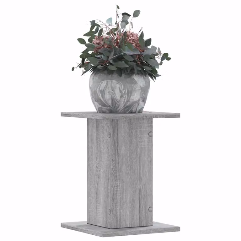 Set di 2 supporti per piante vidaXL in legno MDF, colore grigio, L 30 cm x P 30 cm x H 40 cm