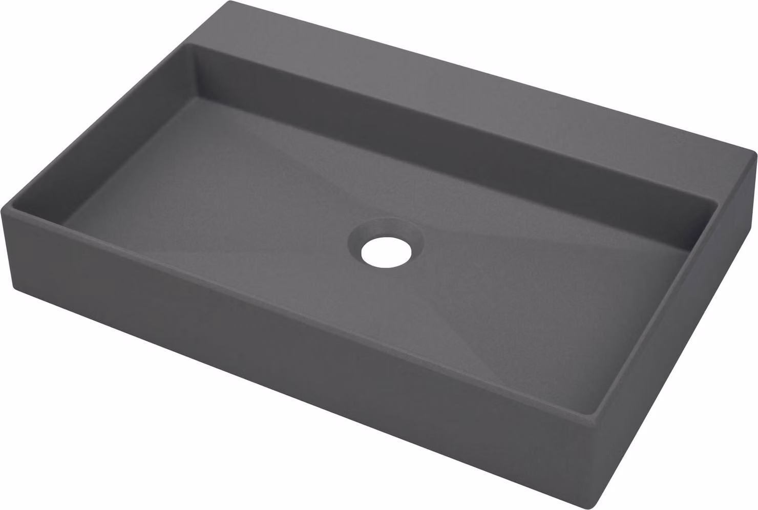 Lavabo da appoggio in granito con spazio per un rubinetto - 60x40 cm