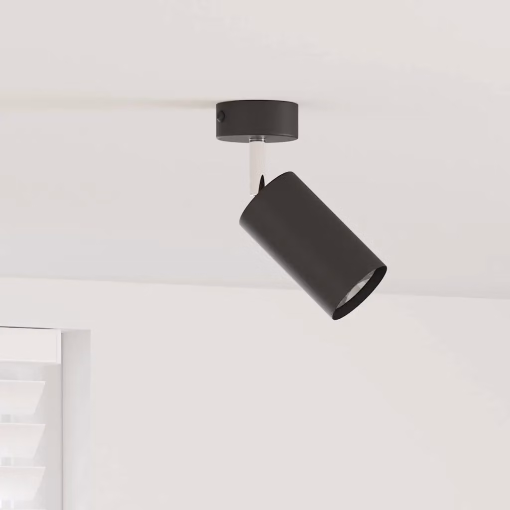 Faretto da soffitto regolabile vidaXL in metallo nero L: 6 cm, P: 6 cm, H: 16 cm
