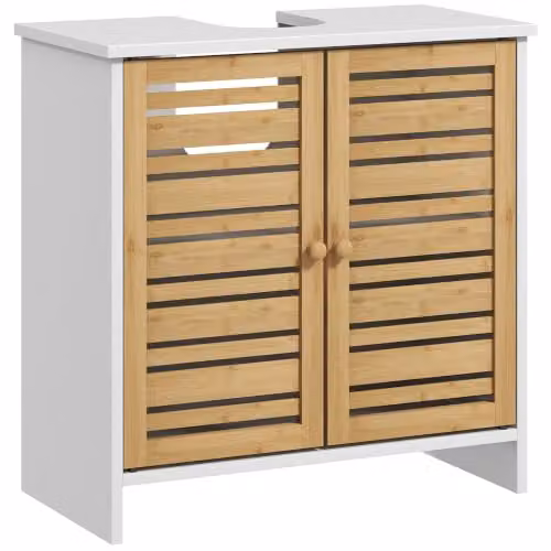 HOMCOM Mobile sottolavabo 60x30x60cm Bianco naturale