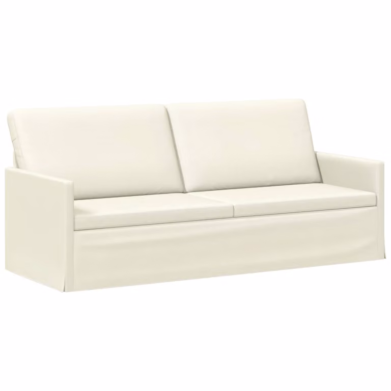 Divano a 3 posti moderno vidaXL in tessuto cord beige L 190 x P 81 x H 82 cm