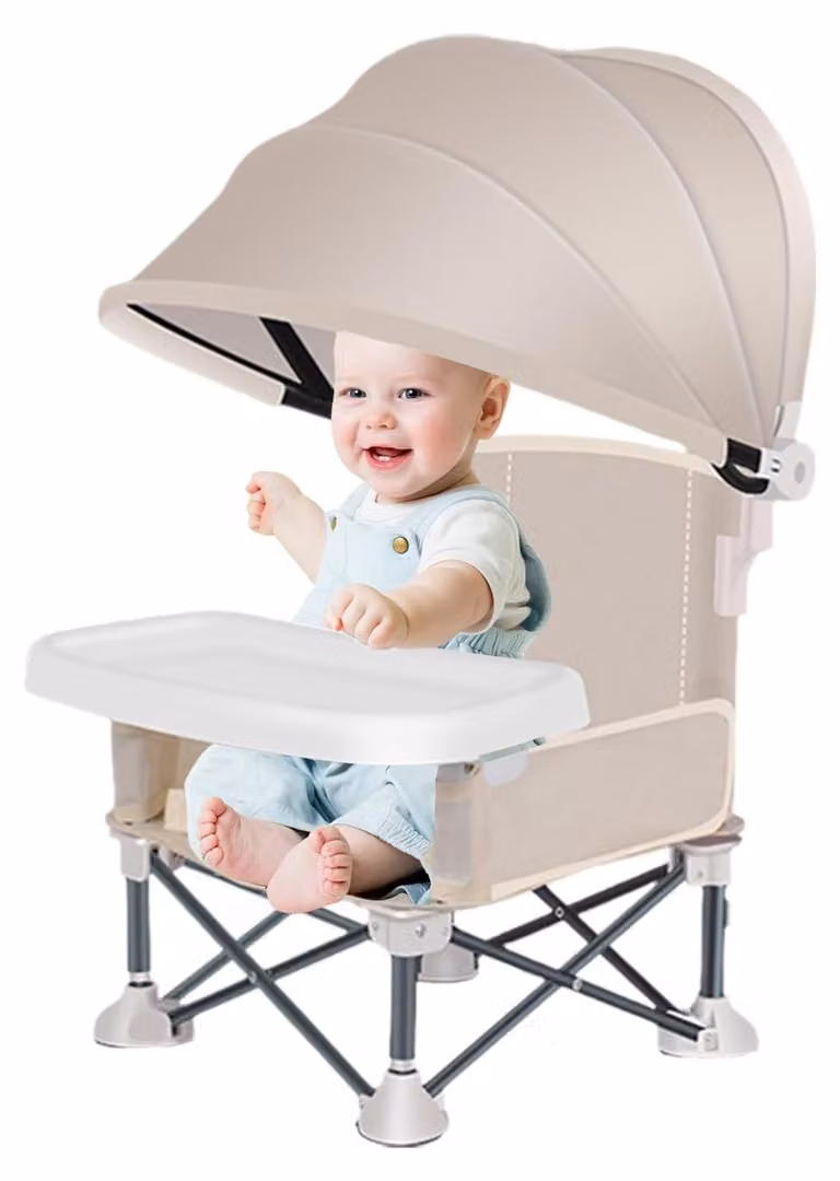 Sedia pieghevole per la sala da pranzo con protezione solare, ideale per bambini