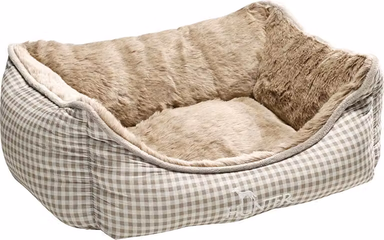 Divano per cani Hunter Astana 60 x 45 cm a scacchi beige con peluche