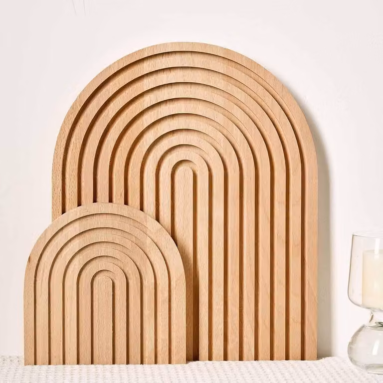 Omgoods - Piatto da portata in legno - Torre da portata in legno - Decorazione per la cucina - Decorazione da tavola - Mensola da parete - Legno di pino - Piatto da portata