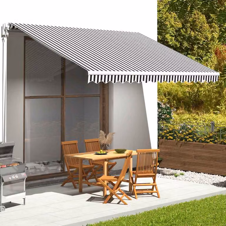 Tessuto di ricambio per tenda da sole vidaXL in poliestere, antracite e bianco, L: 450 cm x P: 350 cm