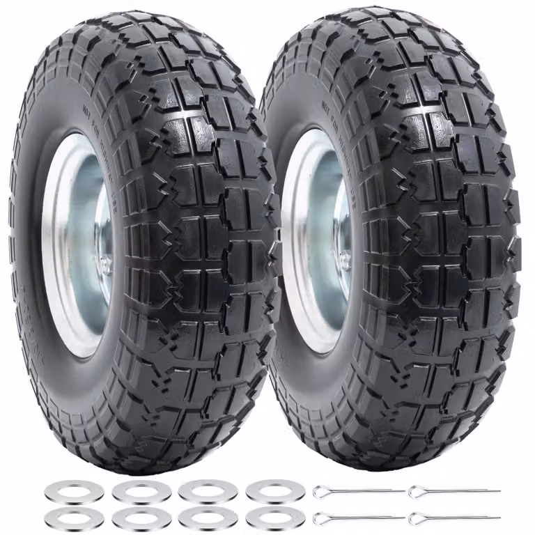 Set di 2 pneumatici robusti da 10 pollici per carrelli manuali