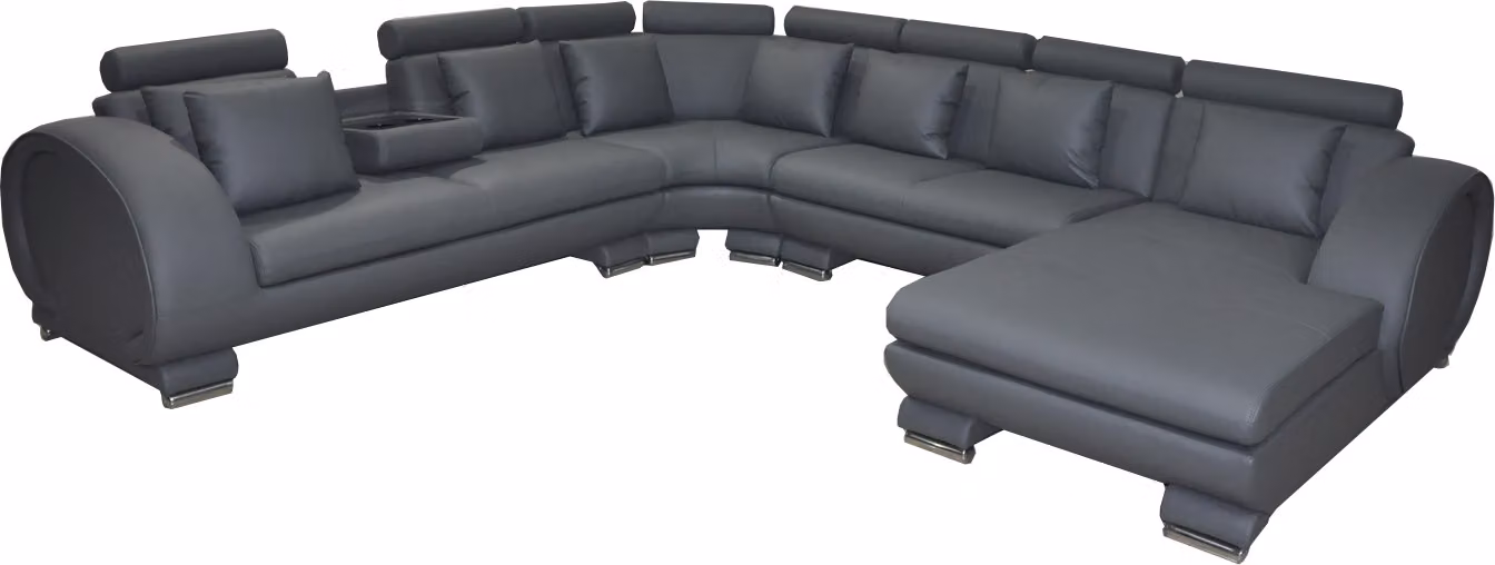 Eck Leder Sofa Couch Polster Sitz Wohnlandschaft Design XXL U-Form Ecke Garnitur