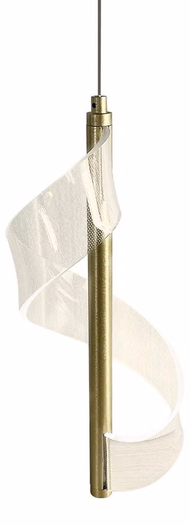 Lampada a sospensione LARGO 10W LED in oro spazzolato di Milagro