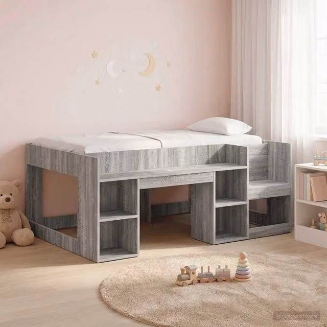 Struttura per Letto per Bambini con Ripostiglio Sonoma grigio 3422624