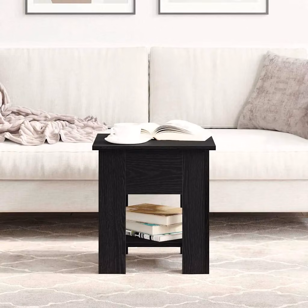 vidaXL Tavolino da salotto quadrato in legno nero L/P/H: 40 x 40 x 42 cm