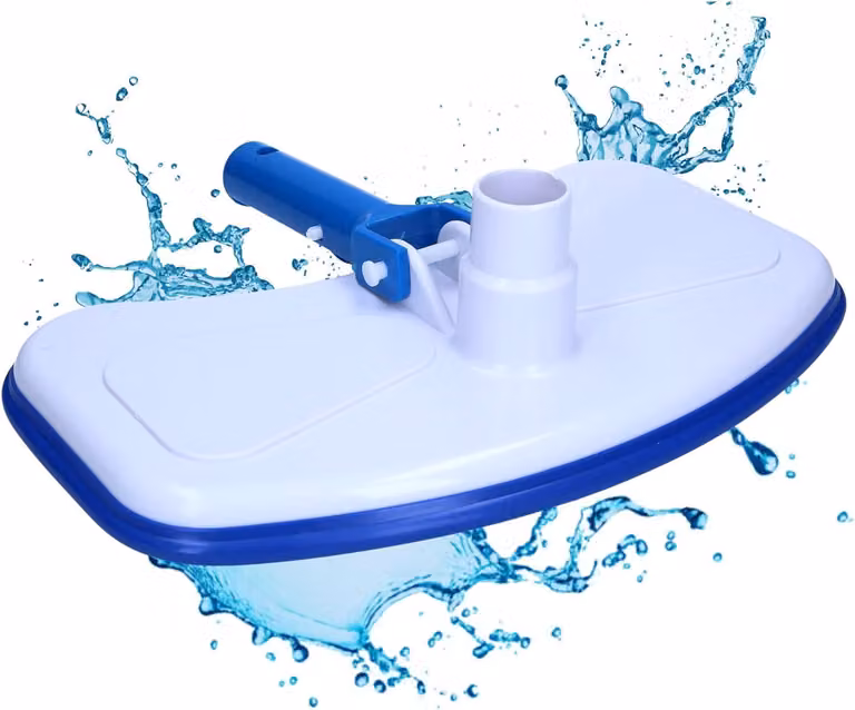 Aspiratore da fondo per piscina Amapool Basics con otto setole inferiori | versione extra robusta | spazzola per piscina con attacco a clip | attacco per tubo flessibile da piscina Ø 32/38 mm