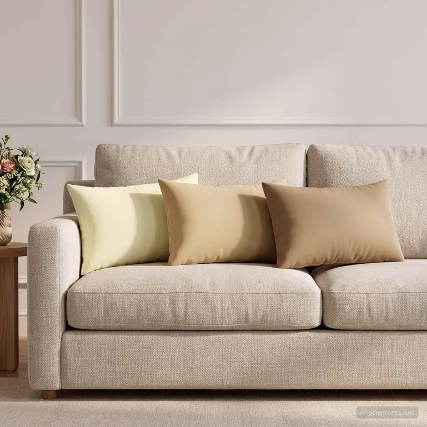 vidaXL Cuscino con cuscino HEERLEN 2 pz Crema Poliestere