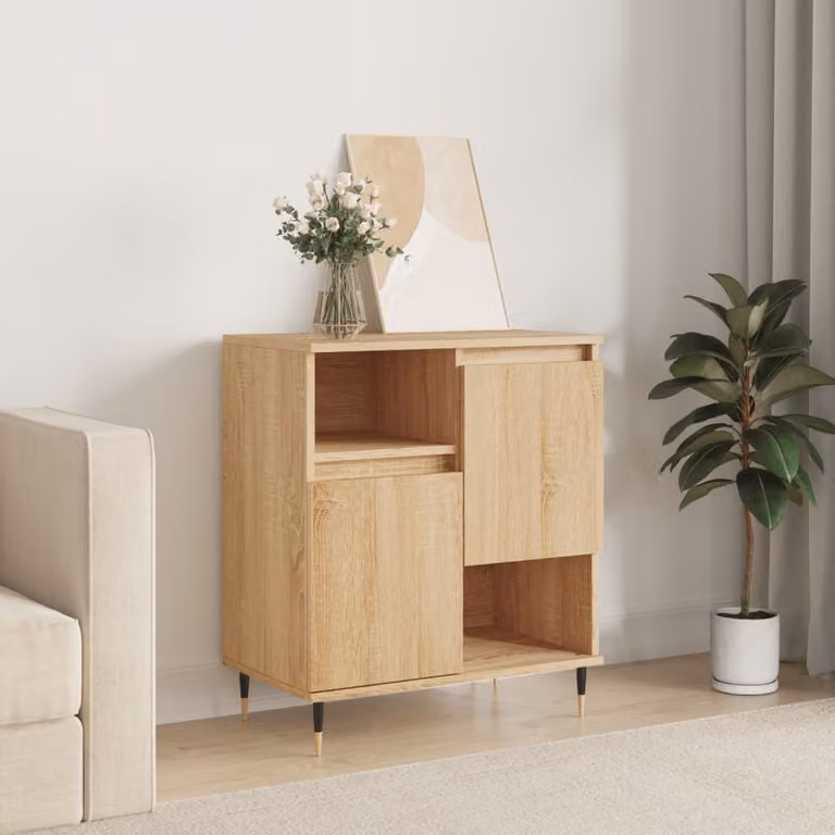 Credenza vidaXL in Rovere Sonoma e Legno Multistrato, Colore Marrone, L 60 cm x P 35 cm x H 70 cm