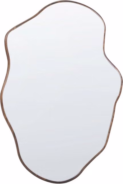Specchio da Parete Scandinavo Beliani con Cornice in Legno di Paulownia Marrone, L: 90 cm, H: 60 cm
